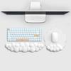 Keyboard Wrist Rest with Mouse Pad Wrist Funny Cloud PU Memory Wrist Palm Hand Arm Reduces Compatible with Laptop White Rest, Design, Leather, Foam,