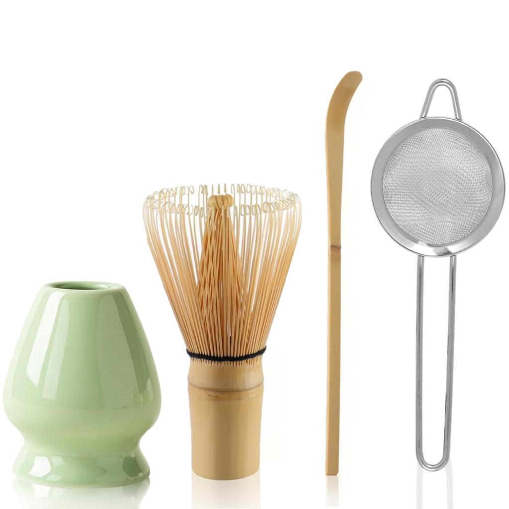 Pclife 100-Stand Bamboo Chasen Tea Whisks for Matcha Powder and Whisks (Set of 4)