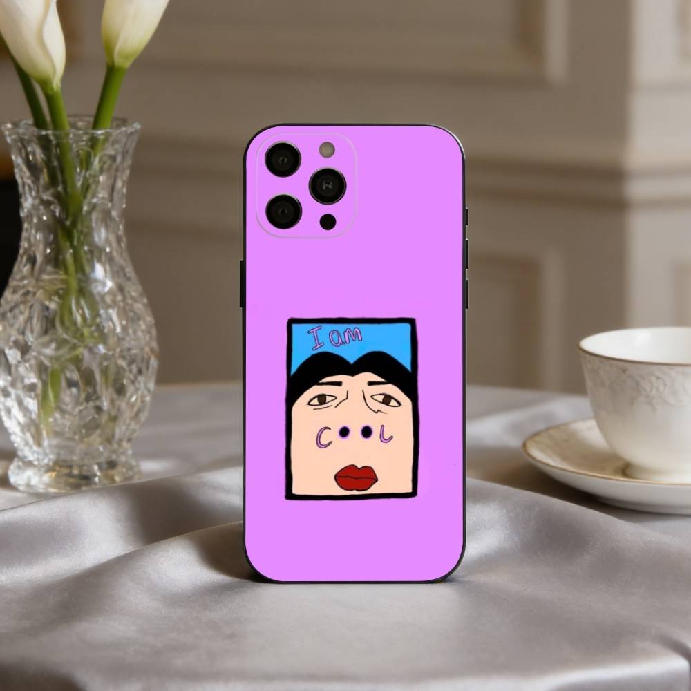 Funny I Am C-Cool Pattern Phone Case For iPhone 17pro,16,15,14,13,12,11 Plus,Pro Max,XS,Soft Silicone Black Cover