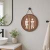 Wooden Bathroom Sign Plate Ornament Toilet Decorative Plate  Group Living Area