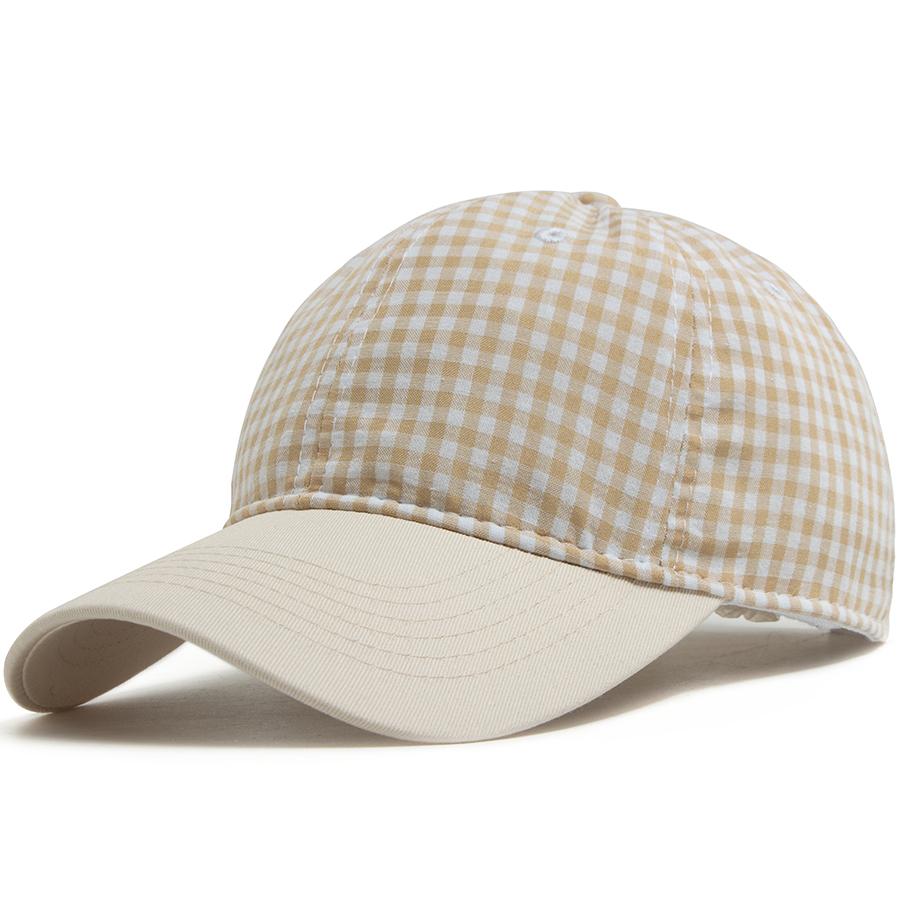 Small Plaid Soft Top Baseball Cap For Women Men Classic Vintage Sun Hat Fashion Casual Visor Caps Summer Streetwear Daily Travel