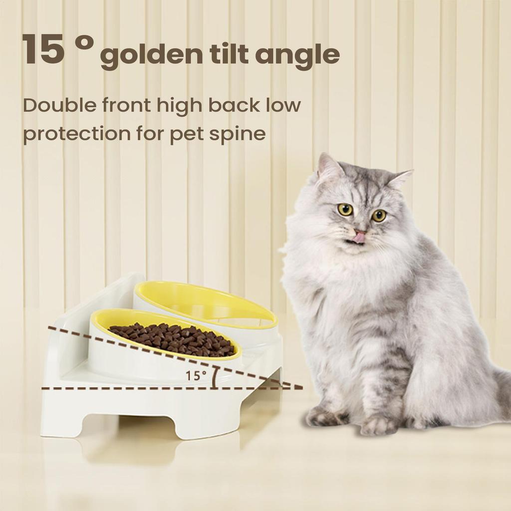 Raised Cat Bowl Spill Proof Non-Slip Pet Feeding Station Dog Food Bowls Elevated Cat Dish For Feeding Kitten Puppy Small Medium