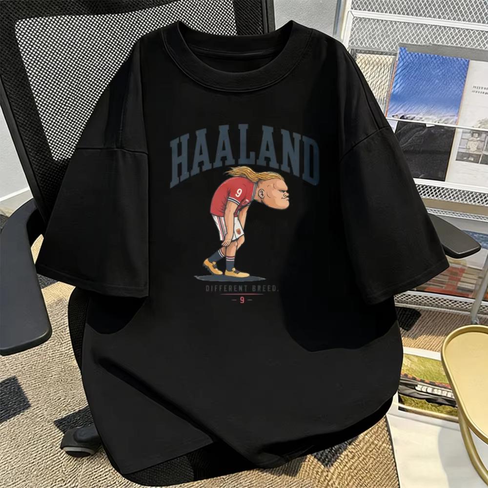 Erling Haaland Norway Football Player Anime Style TShirt Number Jersey Short Sleeves Hot selling leisure Tees Vintage