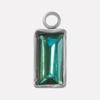 6pcs Rectangle Geometric Crystal Pendants Stainless Steel Charms For Jewelry Making Supplies Metal Rhinestone Charm DIY Bracelet