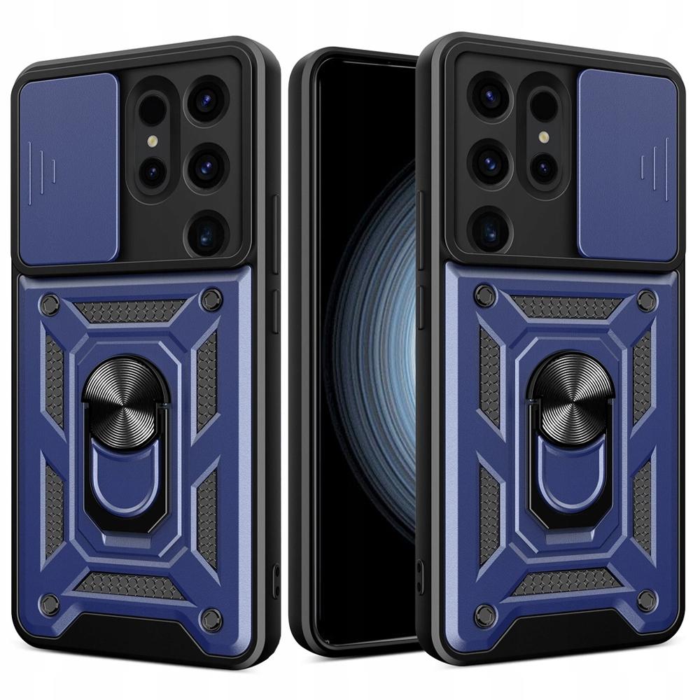 Etui Hybrid Armor Camshield Do Samsung Galaxy S24 Ultra Pancerne Z Osłoną Na Aparat - Niebieskie
