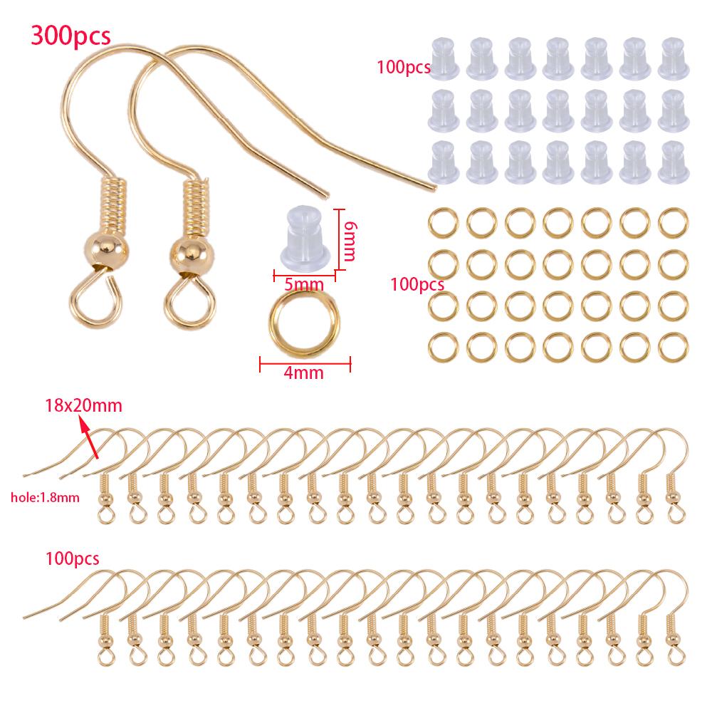 200pcs/Box Lobster Clasp Jump Rings Extension Chain Water Drop End Pendants Connector Chain Charm Kit for DIY Jewelry Findings