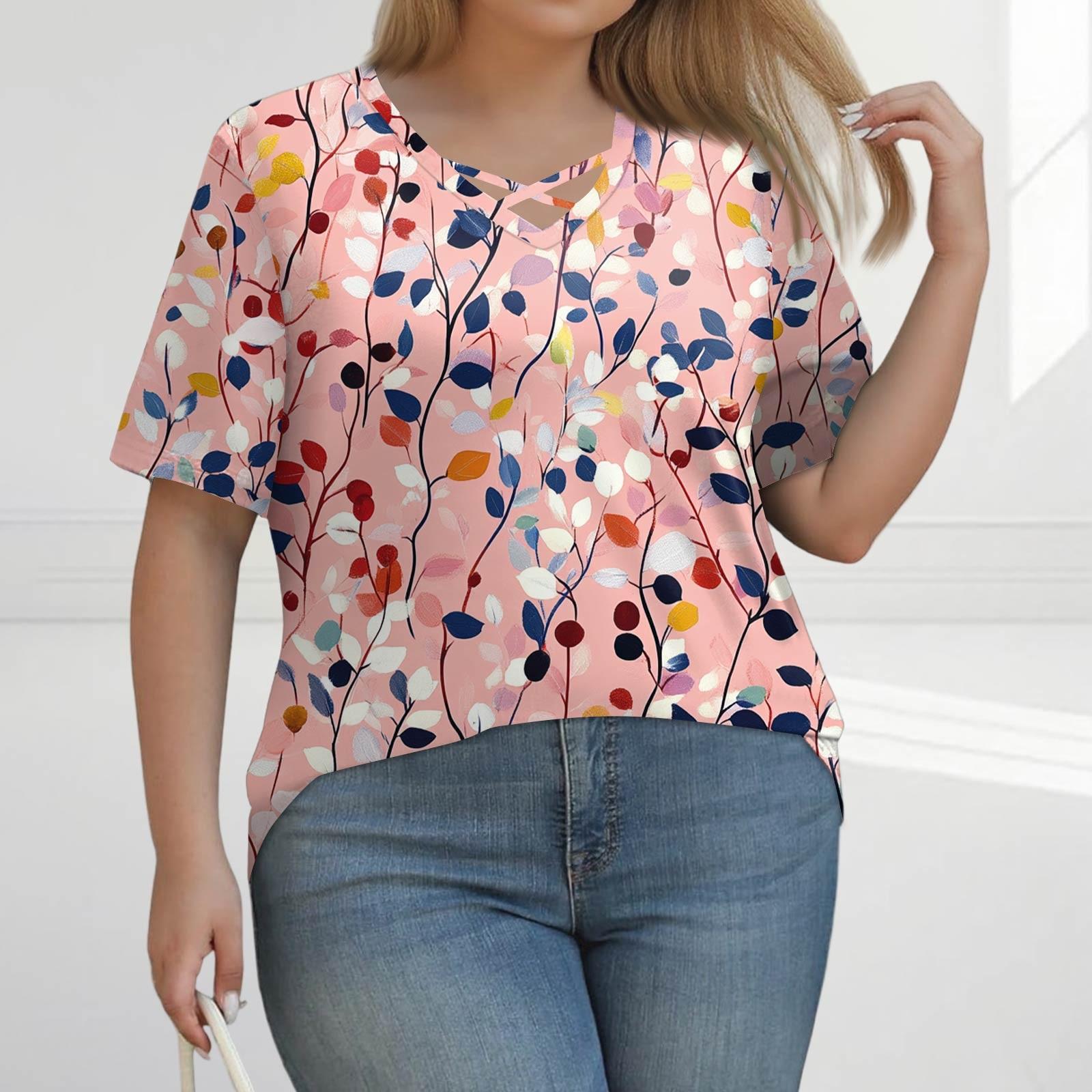 

Женская модная повседневная однотонная полосатая футболка с V-образным вырезом и коротким рукавом большого размера L