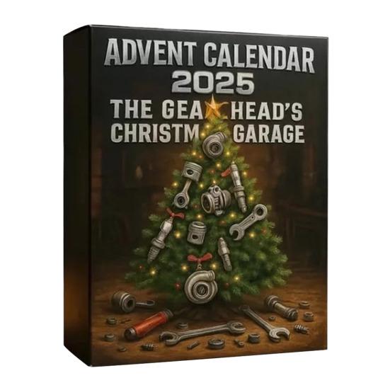 Gearhead Advent Calendar 2025 24-Day Christmas Countdown Box with Acrylic Miniature Car Parts Tools Automotive Holiday Gifts for Car Enthusiasts