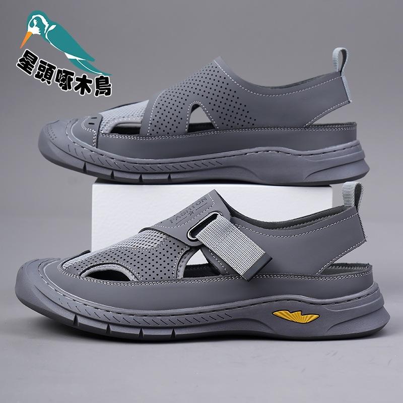 

Handmade mesh hollow breathable sandals men s 2025 summer popular beach shoes men s daily sandals 44