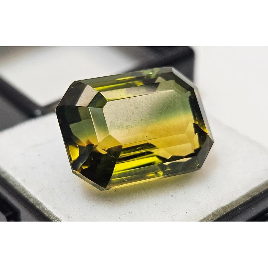 Certified Natural Bi-Color Tourmaline Emerald Cut 14-15 Ct Beautiful Gemstone