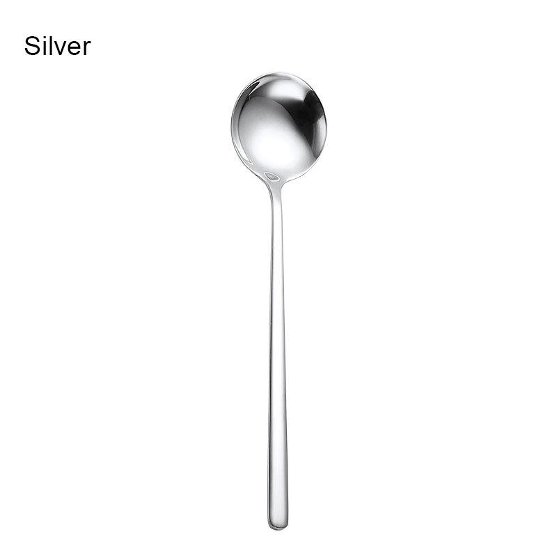 Korean Spoon Stainless Steel Exquisite Long Handle Spoon Soup Kitchenware Dessert Spoon Kitchen Tableware Akcesoria Kuchenne