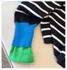 Thickened Skin-Friendly Age-Reducing Colorblock Cuffs Striped Knit Sweater - Xiaohongshu Style Long-Sleeve Base Layer for Autumn/Winter