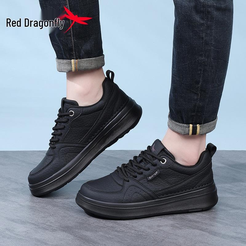 Red Dragonfly Men's White Height-Increasing Sports Casual Shoes