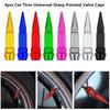 4pcs Universal Pointed Valve Tips Sharp Pointed Auto Parts Tire Valve Cover  Bicycle and Motorcycle
