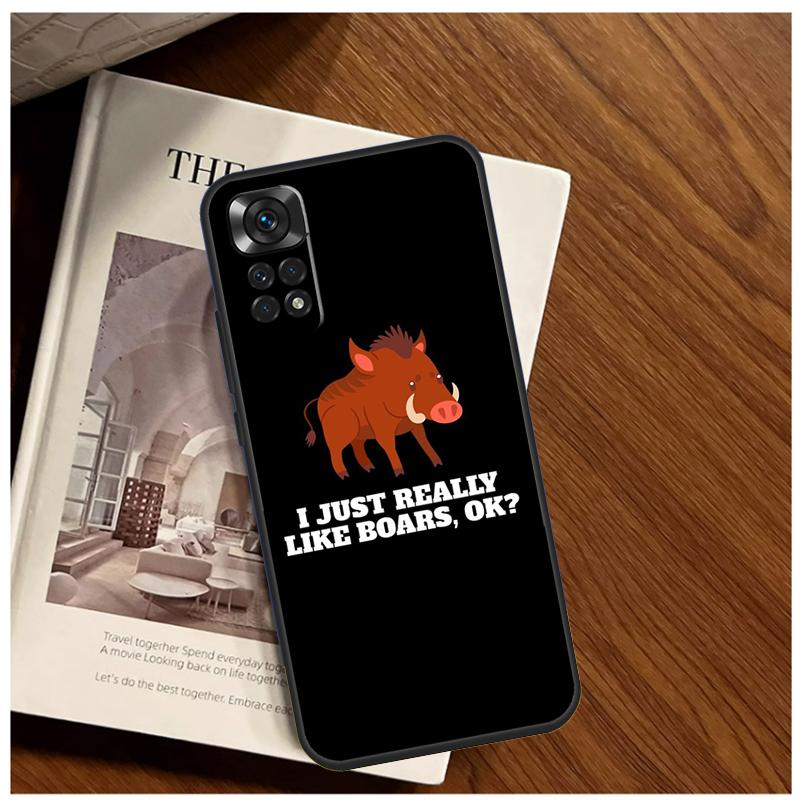 Cute Wild Boar Funny Cartoon Case For Xiaomi Redmi Note 13 9 10 11 12 14 15 Pro Plus Cover For Redmi 15 C 12C 13C 14C 10C