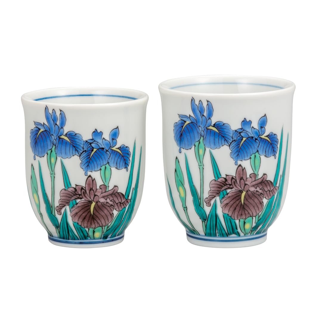

Kutani ware Iwataya set teacup/Iris K8-649