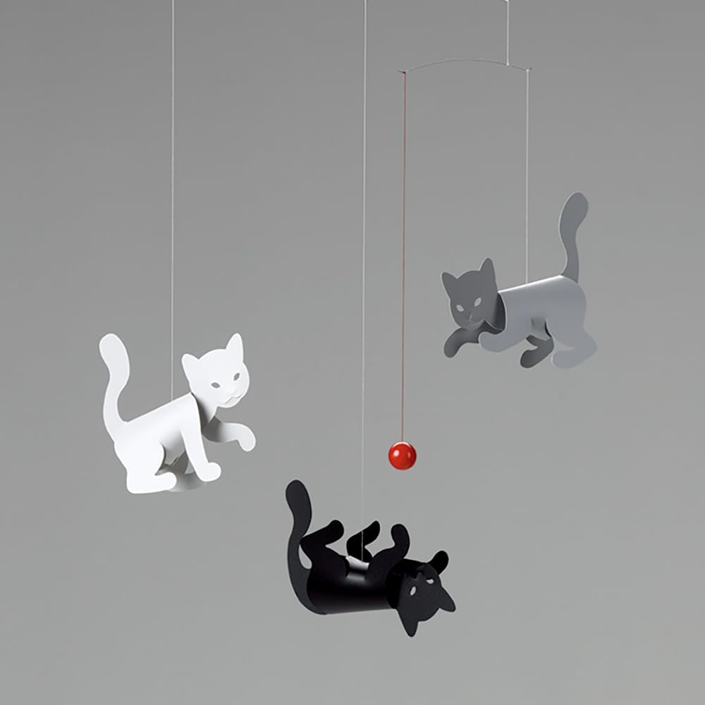 [Offiziell importiert] Flensted Mobile, Innendekoration, Nordisches Tierdesign, Kätzchen, FSM130126, Geschenkbox enthalten, Babyartikel, Geschenk