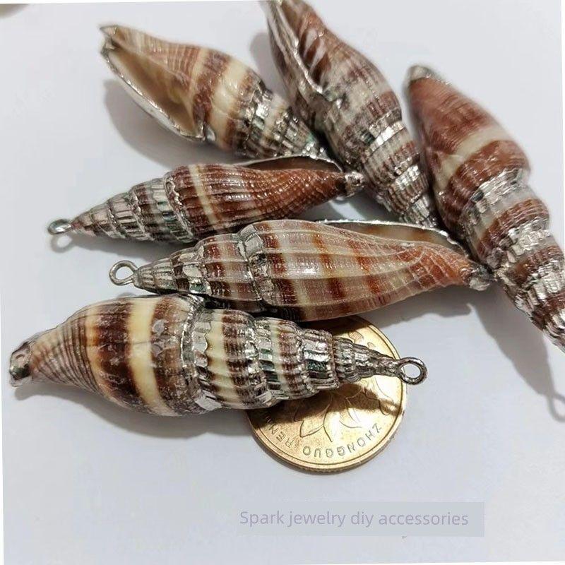Conch Electroplating DIY Ornament Accessories Earrings Pendant Pendant Creative Handmade Natural Shell