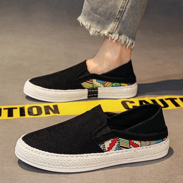 Schuhe für Herren Frühling Mode Cord Flach Lässige Fischer Schuhe Jugend Street Cool Bequeme Slipper Loafer