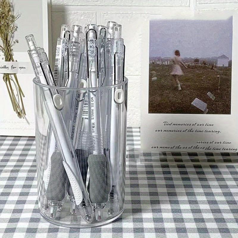 

1pc Clear Acrylic Pen Holder - Sleek Desktop Organizer for Pens, Makeup Brushes | Hanging Mount, Polished Finish | Lightweight
