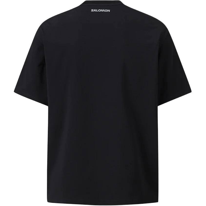 SALOMON Solid Color Pocket Round Neck Loose Short Sleeve T-Shirt Men Tops Black C28151