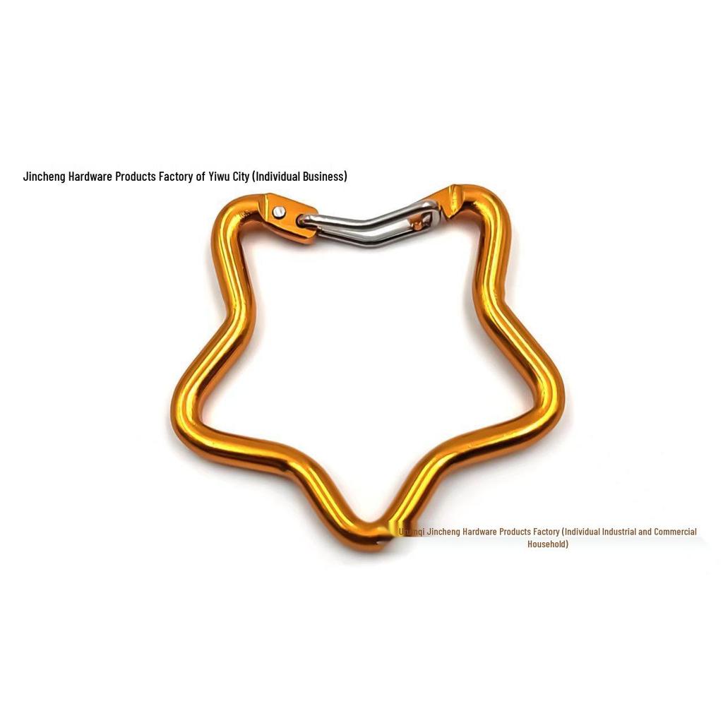 Outdoor Aluminum Alloy Five-Point Star Carabiner for Climbing and Luggage with Quick Release.