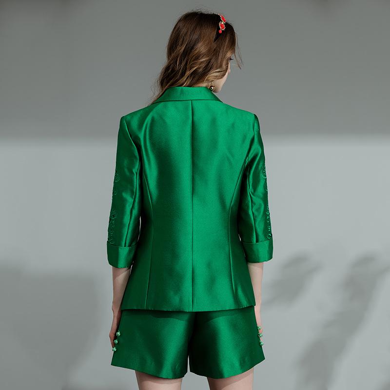 Xia Zifeng Spring/Autumn Silk Wool Embroidered Suit Jacket
