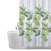 Shower Curtain - ANSIO - ANSIO 3009 - 180 X 180 Cm - Palm Green (leaf Motif) - Waterproof Mold-resistant