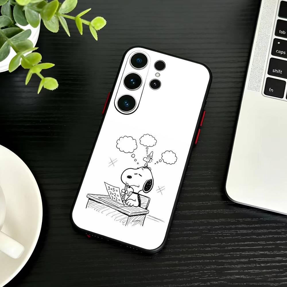 

G-Snoopy Phone Case For Samsung S26,S25,S24,S23,S22,S30,S21,Ultra,Plus,FE 5G Black Soft Cover Samsung S23ULTRA5G