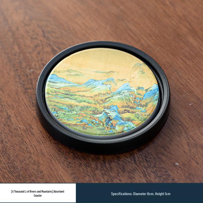 Chinese Style Ceramic Tea Coaster - Kung Fu Tea Ceremony Heat Insulation Cup Mat & Stand Accessories