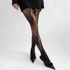 2026 Retro Floral Lace White Black Stockings Korean Sexy Hollowed Out Lace Mesh Stockings with Bottom Pantyhose for Women Tights