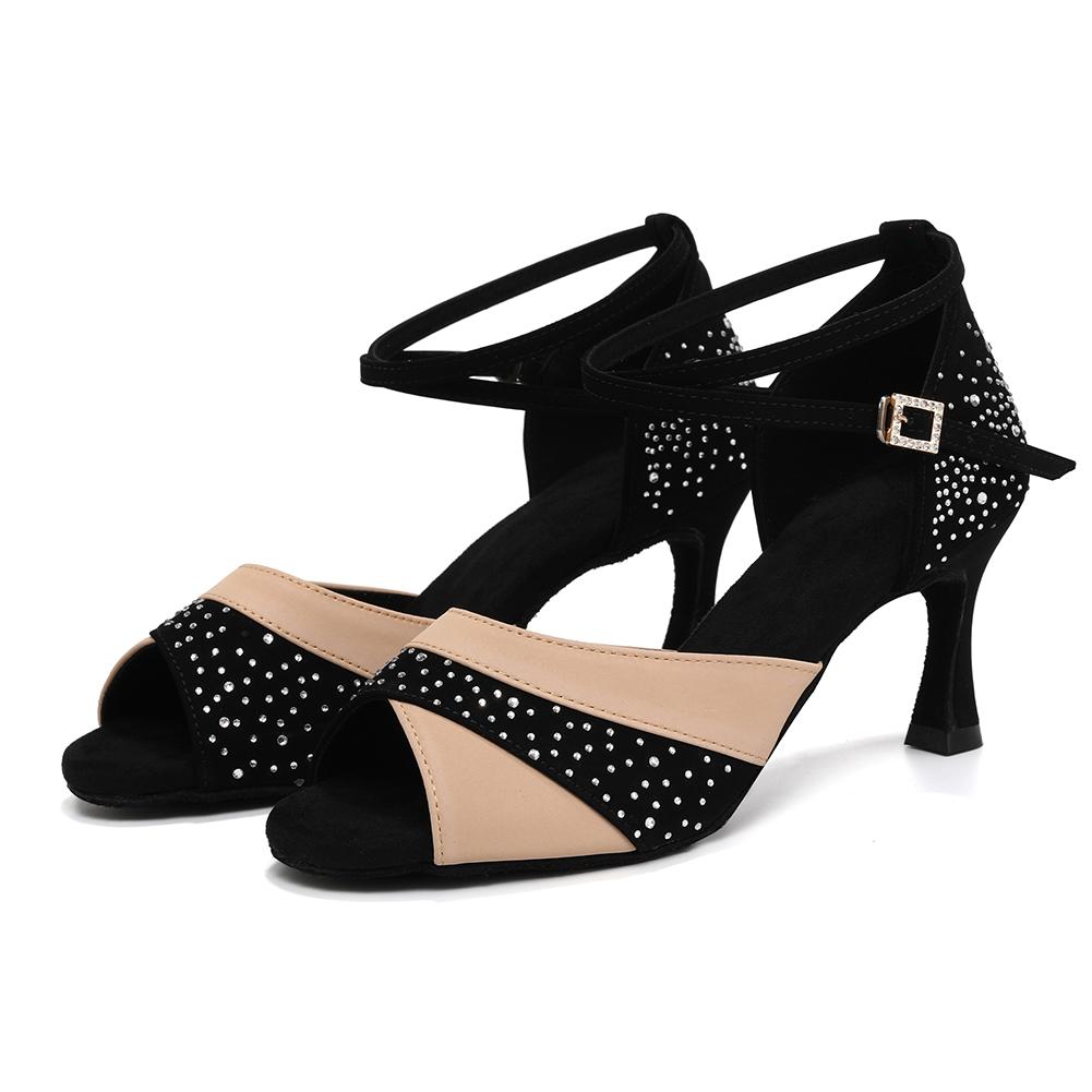Women Latin Dance Shoes Shining Party Rhinestone Dancing Shoes for Women Indoor Sandals