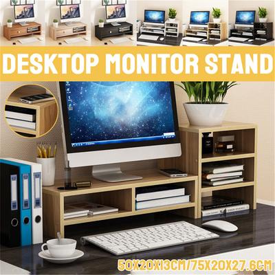 Multifunktions-Monitorständer-Riser, Desktop-Organizer, Computerbildschirm-Riser, Notebook-Laptop-Ständer mit 2/3 Schubladen, Aufbewahrungsbox, Organizer für Büro-PC