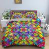 Geometric Duvet Cover Set Colourful 3D Design Polyester Comforter Cover Bedding Set King Queen Twin Full Size For Kids Teens Boy