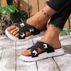 Beach Flip-flops with Thick Soles, Casual Women's Breathable Flat Shoes