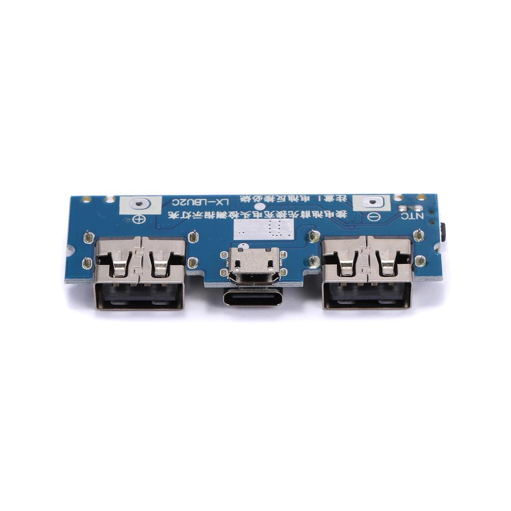 1pcsLithium Battery Charger Board LED Dual USB 5V 2.4A Micro/Type-C USB Mobile Power Bank 18650 Charging Module