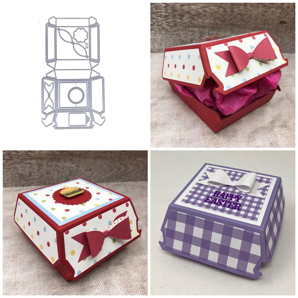 Metal Cutting Dies Hamburger Box Die Cuts Templates Molds Embossing Stencils for Album Scrapbooking Paper Decoration