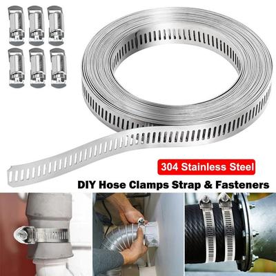 New 304 Stainless Steel Hose Clamps Adjustable Large Hose Clamp Strap Clamp Fasteners Pipe Tube