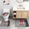 3pcs Piast Gliwice Pattern Flannel Nonslip Absorbent Washable Decorative Bathroom Home Toilet Seat Cover Mat