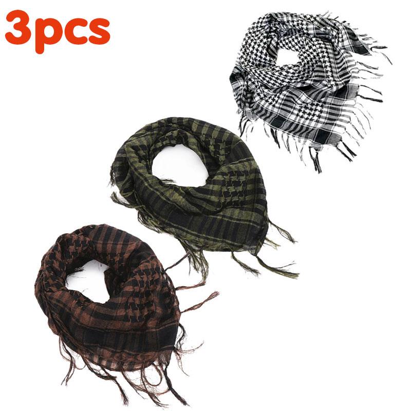 134Pcs Unisex Lightweight Plaid Fringed Arabian Desert Scarf Soft Tactical Scarf Men Ladies Turban Shawl Airsoft Pain