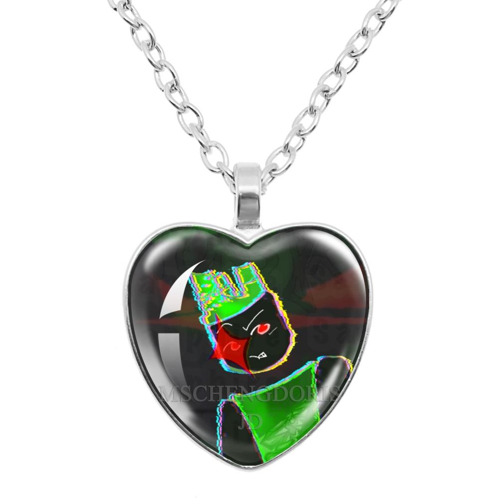 Game FORSAKEN 1x1x1x1 Cartoon Characters Funny MeMe Glass Heart Shape Pendant Necklace Jewelry Charm Collect Giftlry