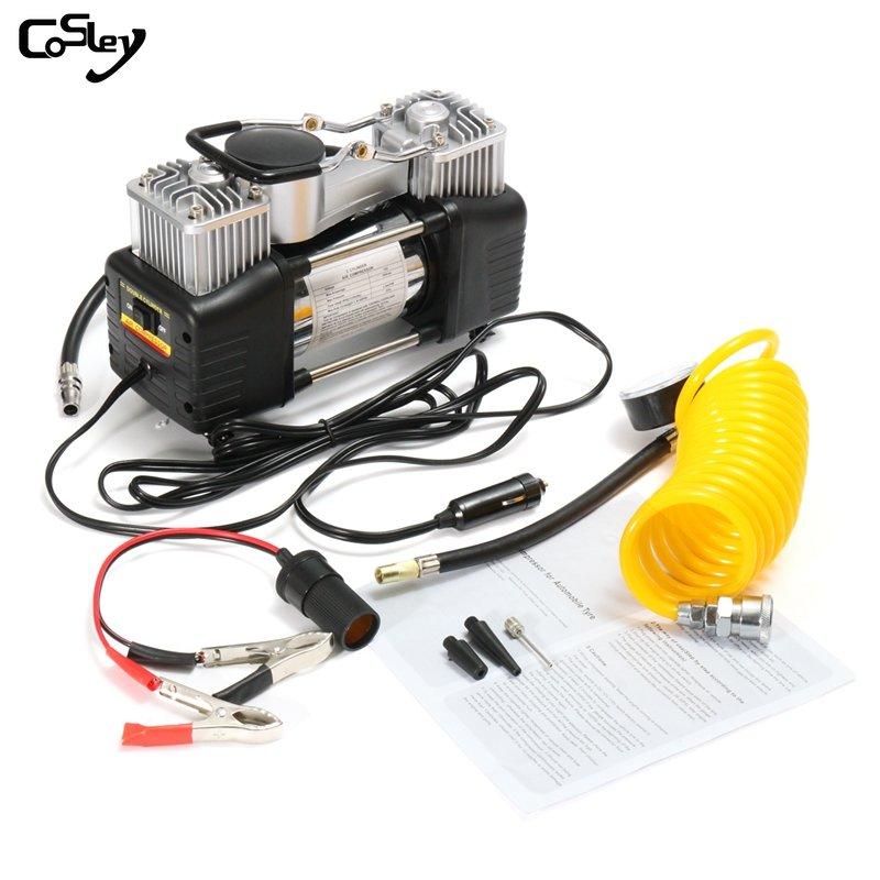 12V 150PSI Air Compressor Car Tire Inflator Pump Portable 4WD Kit Pressure Pump Dual Cylinder Pressure Pump Kit