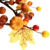 Fall Candle Rings Wreaths Decorative Candle Rings with Artificial Leaves Pumpkin Berries