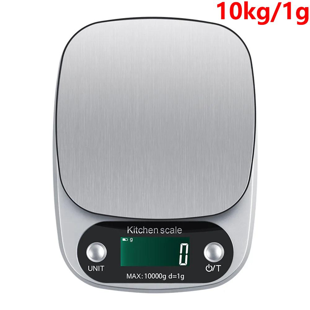 5kg/10kg/1g Digitale Küchenwaage Edelstahl LCD Elektronische Lebensmittelwaage Schmuck Kaffee Backen Tragbares Küchenwerkzeug