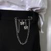 Fashion Creative Heart Angel Wings Chain Brooch For Women Men Suit Decoration Tassel Chain Pin Clothing Accessories Gifts