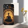 Pattern Buddha Art For iPhone 12,16,11,14,15,17,13,X,Mini,SE,Max,8,7,XR,XS,Plus,Pro,Soft Silicone Black Case