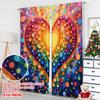 Set Of 2 Flat Printing Party Window Curtains Vibrant Heart Rainbow Balloons Digital Printed Polyester Drapes Birthday Made