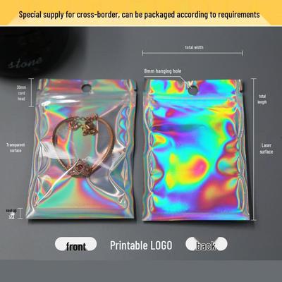 Laser Transparent Self-Sealing Zipper Bag – Small Plastic & Aluminum Foil Bag for Accessories