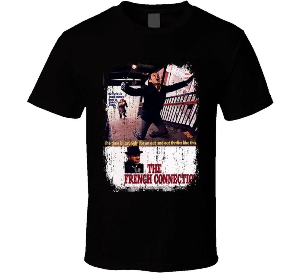 The French Connection 70s Classic Movie Poster Worn Look Cool T Shirt S