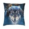 Custom Wolf Tree Pillow Case 45X45Cm Decoration Kawaii Animal Cushions For Sofa Square Pillowcase